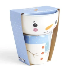 Gifi Ensemble mug 355ml avec bol 520ml porcelaine motif bonhomme de neige| Vaisselle Et Accessoires De Table