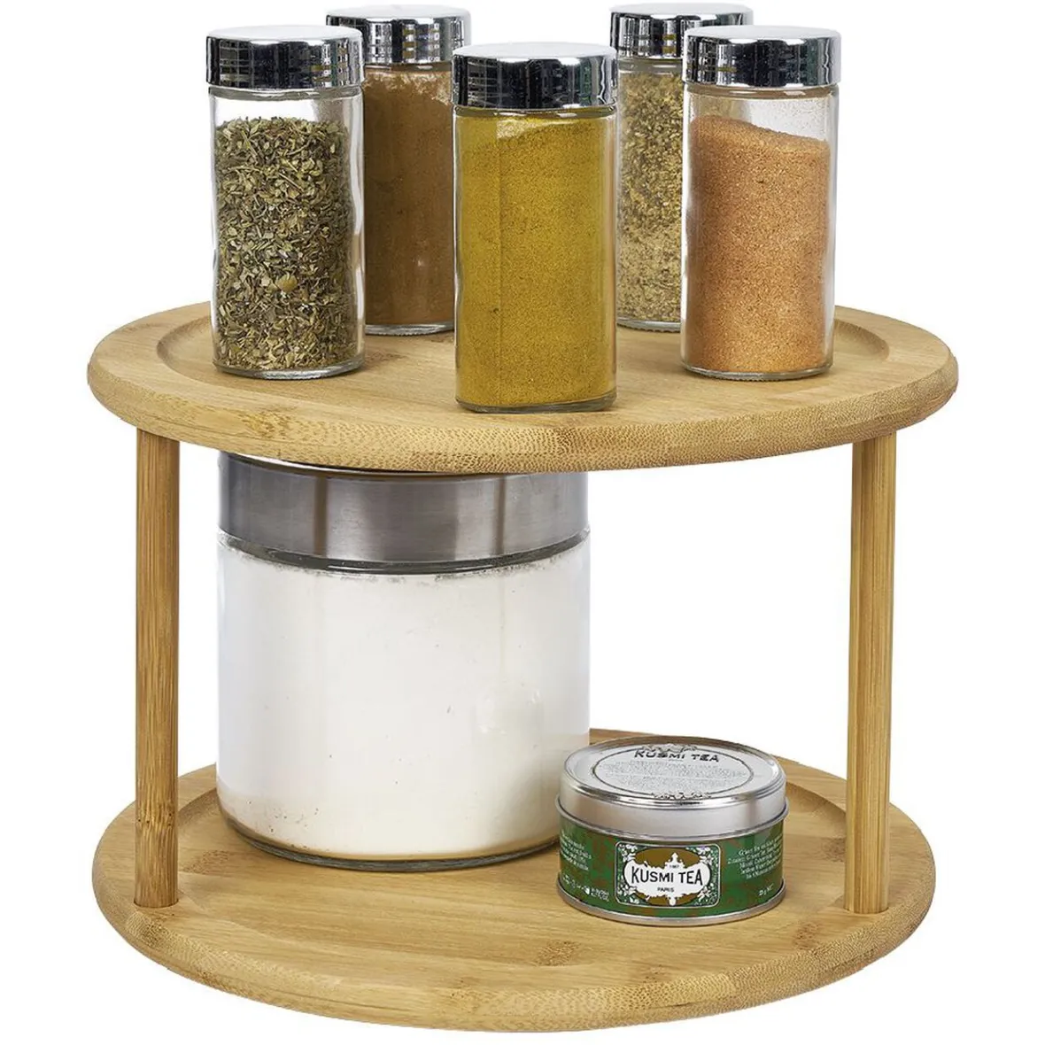 Rangement De Cuisine<Gifi Etagère de cuisine ronde rotative 2 niveaux