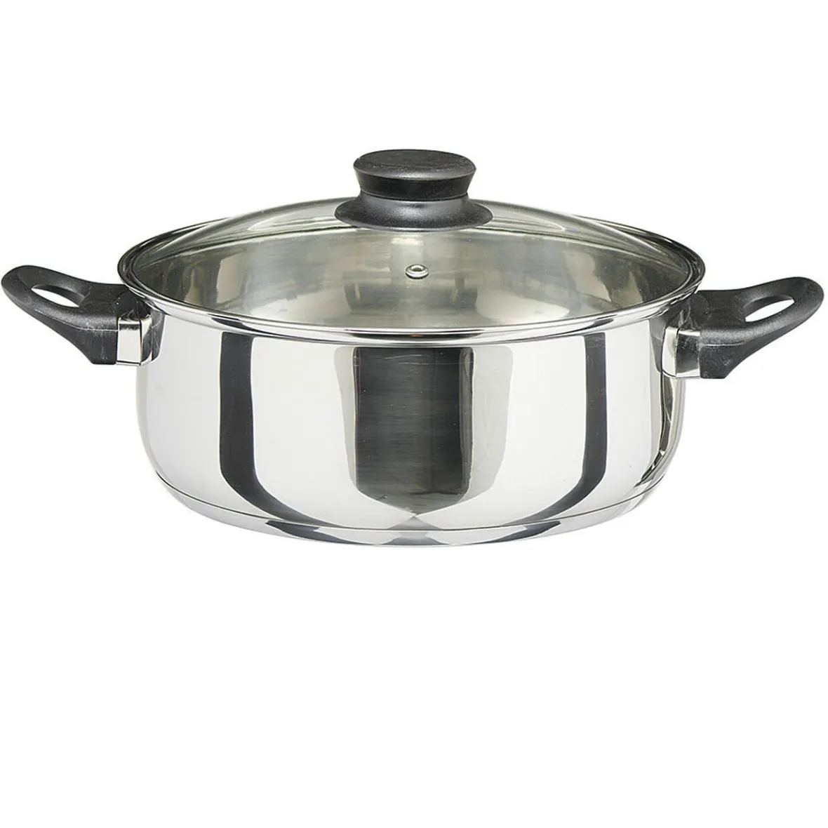 Cuisson<Gifi Faitout anti adhésif inox couvercle en verre