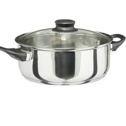Cuisson<Gifi Faitout anti adhésif inox couvercle en verre