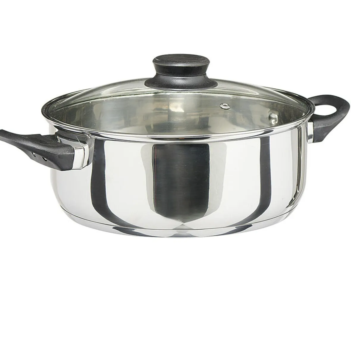 Cuisson<Gifi Faitout anti adhésif inox couvercle en verre