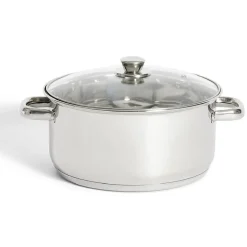 Cuisson<Gifi Faitout tous feux dont induction inox et verre Ø25,5cm