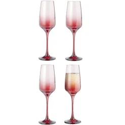 Gifi Flûte à champagne fumé rouge 19,5cl x4| Vaisselle Et Accessoires De Table