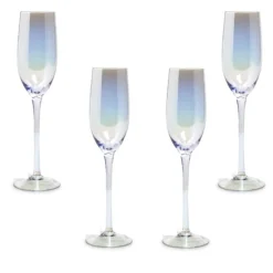 Gifi Flûte à champagne irisé collection Noël givré x4| Vaisselle Et Accessoires De Table