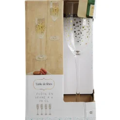 Vaisselle Et Accessoires De Table<Gifi Flûte à champagne pois doré x4