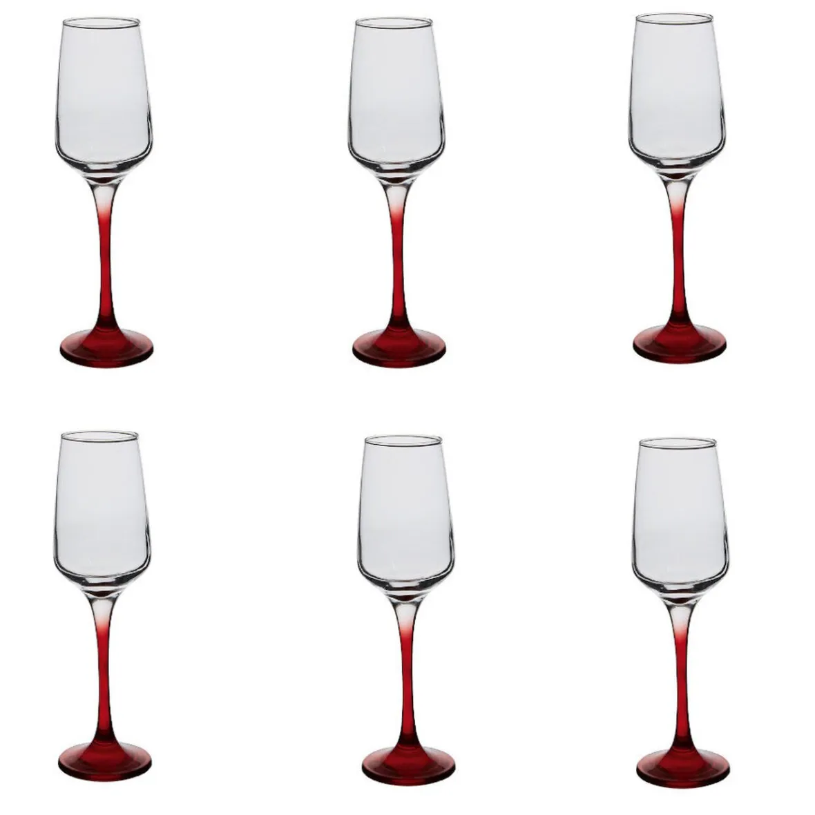 Gifi Flûte à champagne rouge translucide x6| Vaisselle Et Accessoires De Table