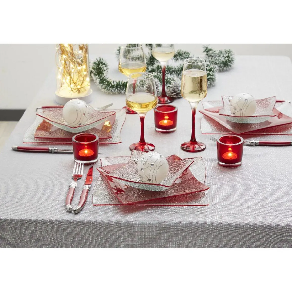 Gifi Flûte à champagne rouge translucide x6| Vaisselle Et Accessoires De Table