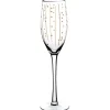 Gifi Flûte à champagne transparent motif pois et rayure cuivre| Vaisselle Et Accessoires De Table