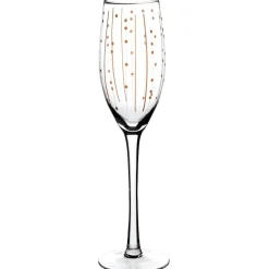 Gifi Flûte à champagne transparent motif pois et rayure cuivre| Vaisselle Et Accessoires De Table