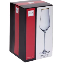 Gifi Flûte en verre avec liseré doré 23 cl x4| Vaisselle Et Accessoires De Table