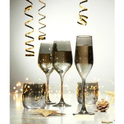 Gifi Flûte en verre Kira Smoked 17cL x4| Vaisselle Et Accessoires De Table
