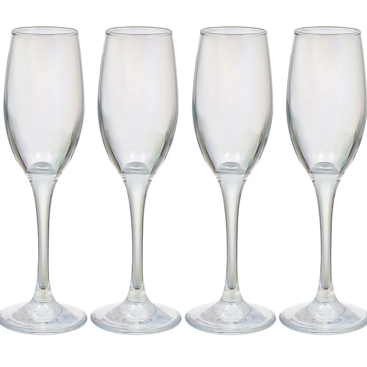 Gifi Flûte en verre transparent irisé x4| Vaisselle Et Accessoires De Table