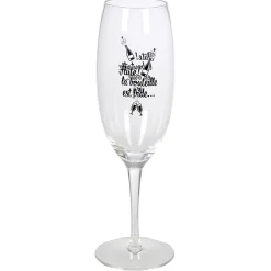 Gifi Flûte XL inscription Flûte ! La bouteille est vide... 62 cl| Vaisselle Et Accessoires De Table