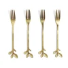 Vaisselle Et Accessoires De Table<Gifi Fourchette à dessert x4 design feuille inox doré L15cm