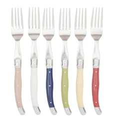 Gifi Fourchette inox manche multicolore x6| Vaisselle Et Accessoires De Table