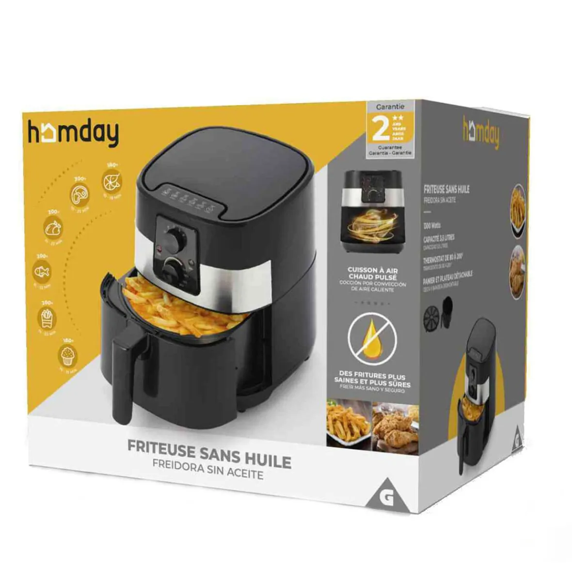 Petit Électroménager<Gifi Friteuse sans huile Homday 4 L noir