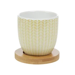 Gifi Gobelet à expresso avec sous tasse en bambou x4| Vaisselle Et Accessoires De Table