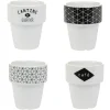 Gifi Gobelet en porcelaine design blanc noir 11 cl x4| Vaisselle Et Accessoires De Table