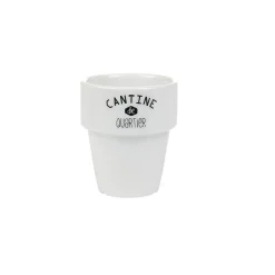 Gifi Gobelet en porcelaine design blanc noir 11 cl x4| Vaisselle Et Accessoires De Table