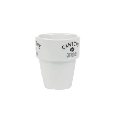 Gifi Gobelet en porcelaine design blanc noir 11 cl x4| Vaisselle Et Accessoires De Table