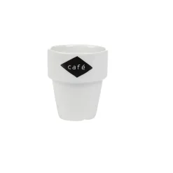 Gifi Gobelet en porcelaine design blanc noir 11 cl x4| Vaisselle Et Accessoires De Table