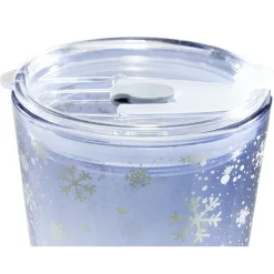 Gifi Gobelet en verre 400 ml avec paille décor givré| Vaisselle Et Accessoires De Table