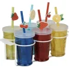 Vaisselle Et Accessoires De Table<Gifi Gobelet en verre avec couvercle et paille multicolore x6