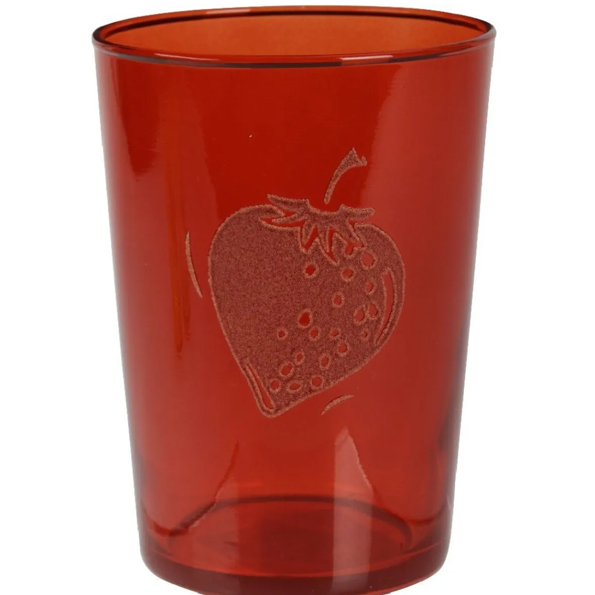 Gifi Gobelet en verre décor fraise| Vaisselle Et Accessoires De Table