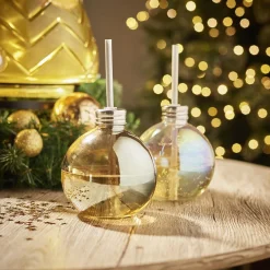 Vaisselle Et Accessoires De Table<Gifi Gobelet en verre forme boule de Noël avec paille