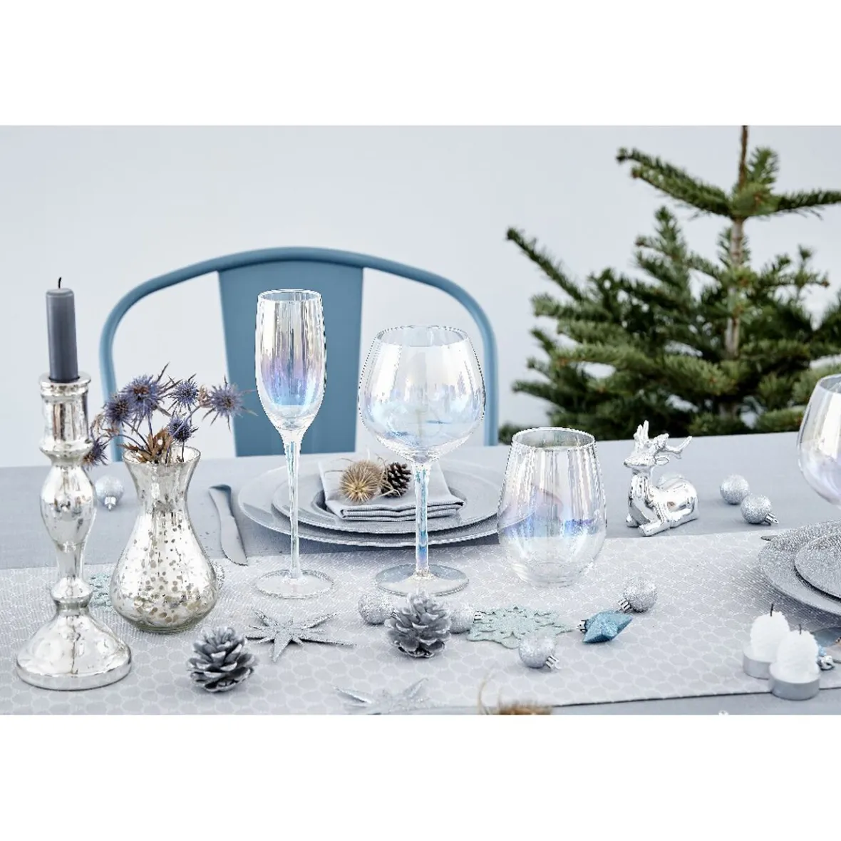 Gifi Gobelet en verre irisé ovale x4| Vaisselle Et Accessoires De Table