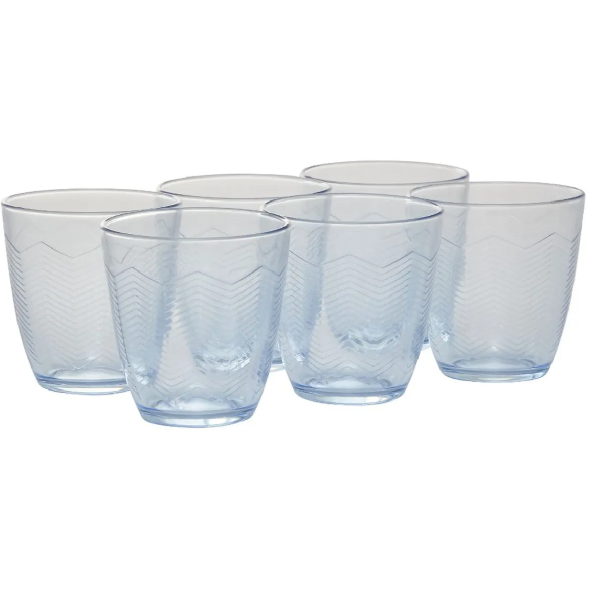 Vaisselle Et Accessoires De Table<Gifi Gobelet en verre Margaux motifs chevron transparent bleu x6