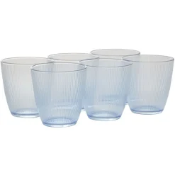 Vaisselle Et Accessoires De Table<Gifi Gobelet en verre Nina motif relief rainuré transparent bleu 25 cl x6