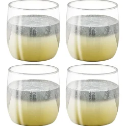 Gifi Gobelet en verre transparent pied doré x4| Vaisselle Et Accessoires De Table