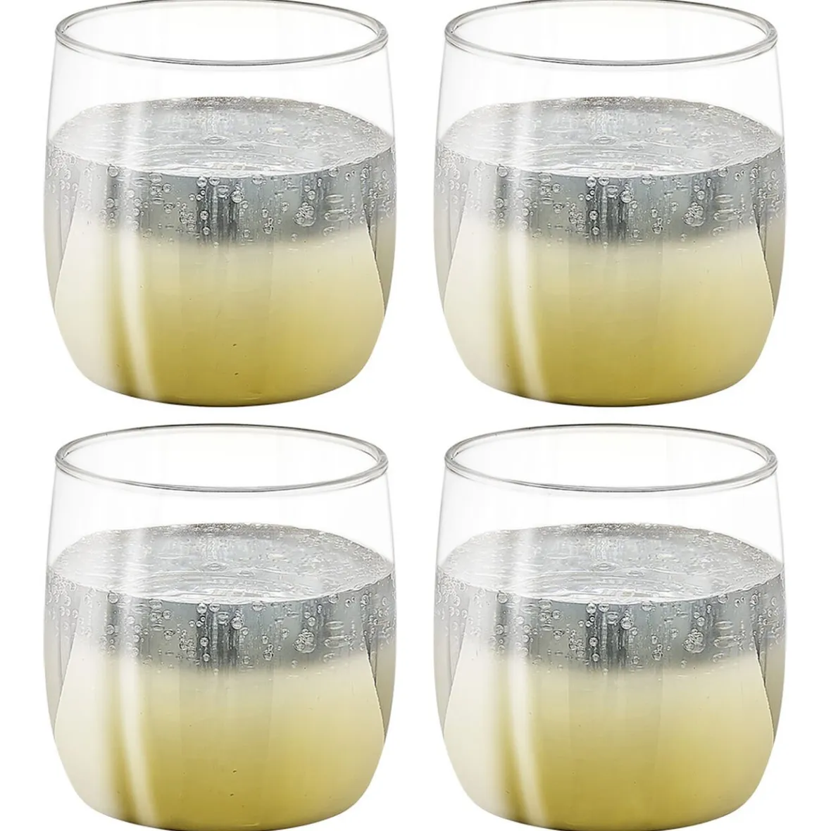 Gifi Gobelet en verre transparent pied doré x4| Vaisselle Et Accessoires De Table