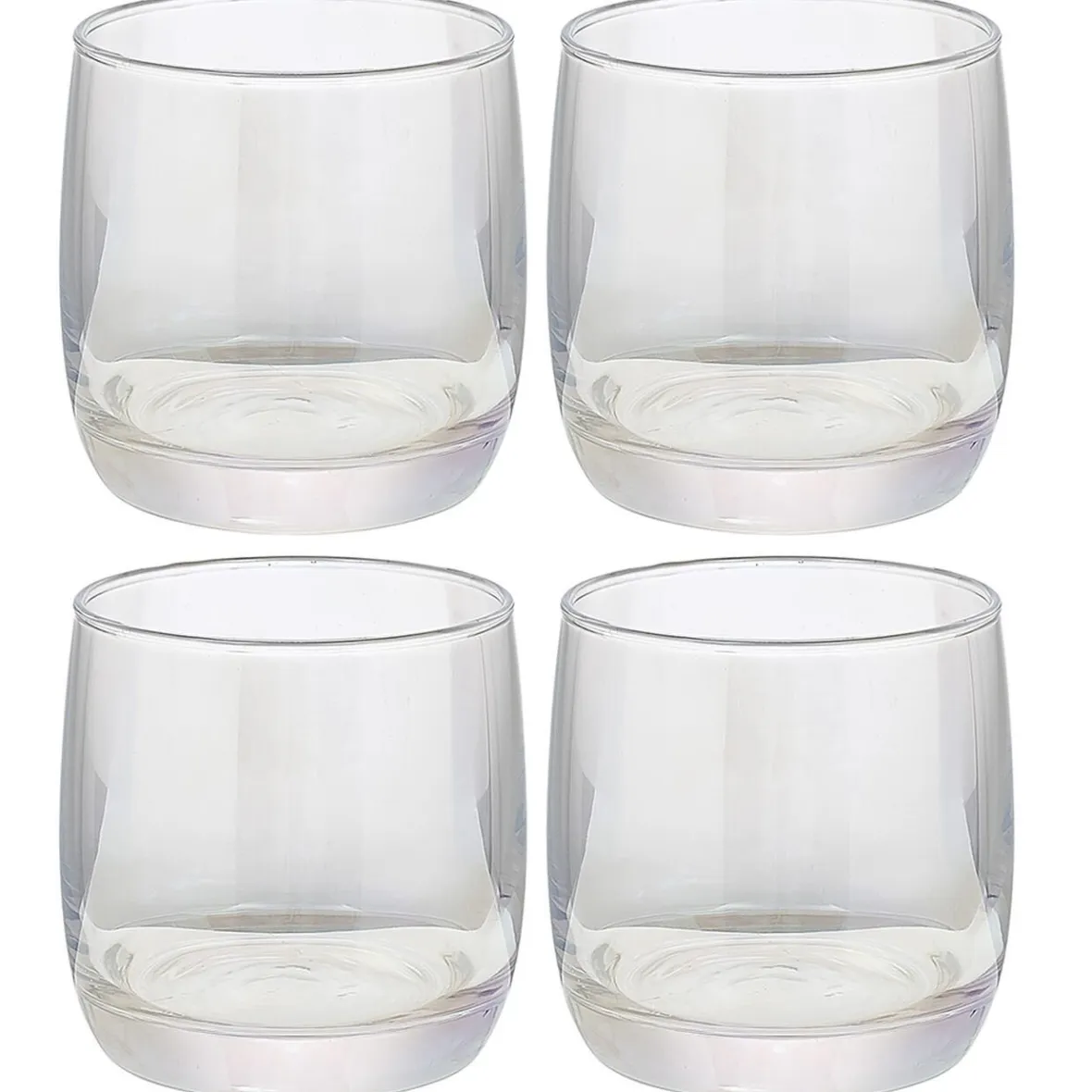 Gifi Gobelet en verre transparent irisé x4| Vaisselle Et Accessoires De Table