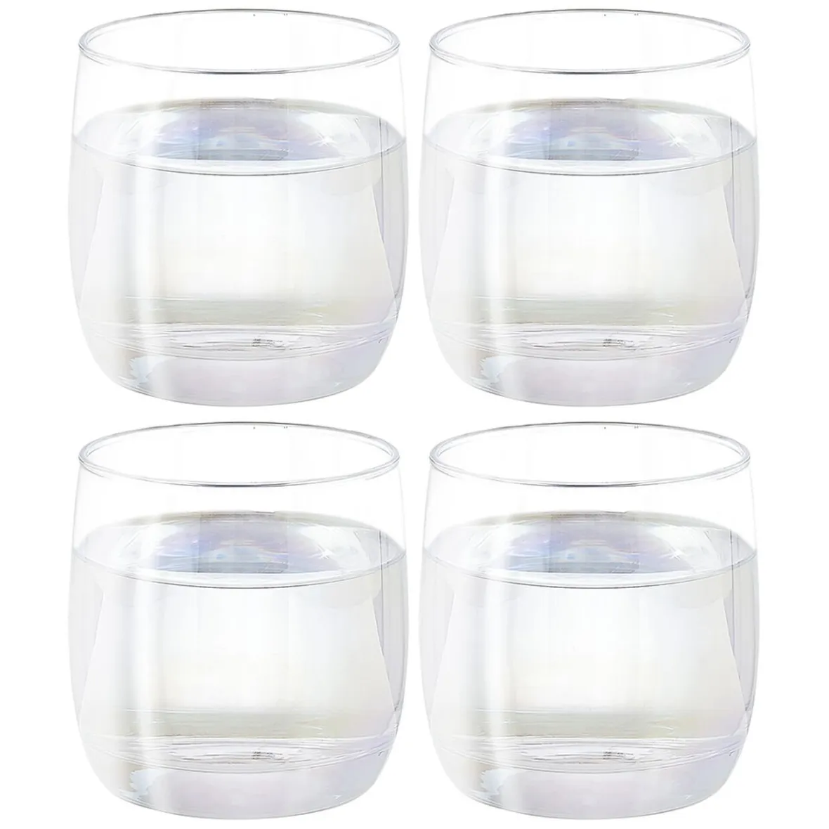 Gifi Gobelet en verre transparent irisé x4| Vaisselle Et Accessoires De Table