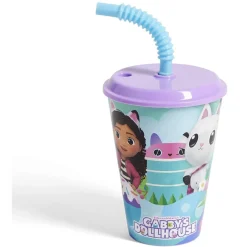 Gifi Gobelet enfant avec paille Gabby et la Maison Magique Ø9xH16,3cm| Vaisselle Et Accessoires De Table