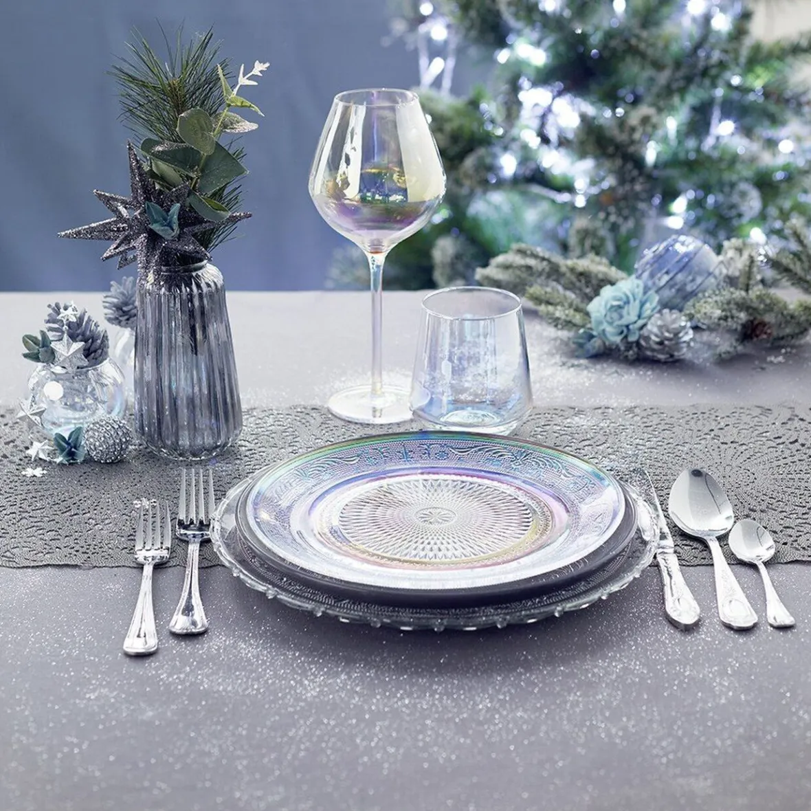 Gifi Gobelet iridescent en verre 49 cl x4| Vaisselle Et Accessoires De Table