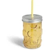 Vaisselle Et Accessoires De Table<Gifi Gobelet 500ml en verre couvercle métal avec paille - 3 coloris