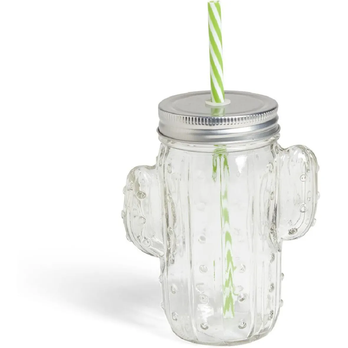 Vaisselle Et Accessoires De Table<Gifi Gobelet 460ml forme cactus avec paille verre transparent