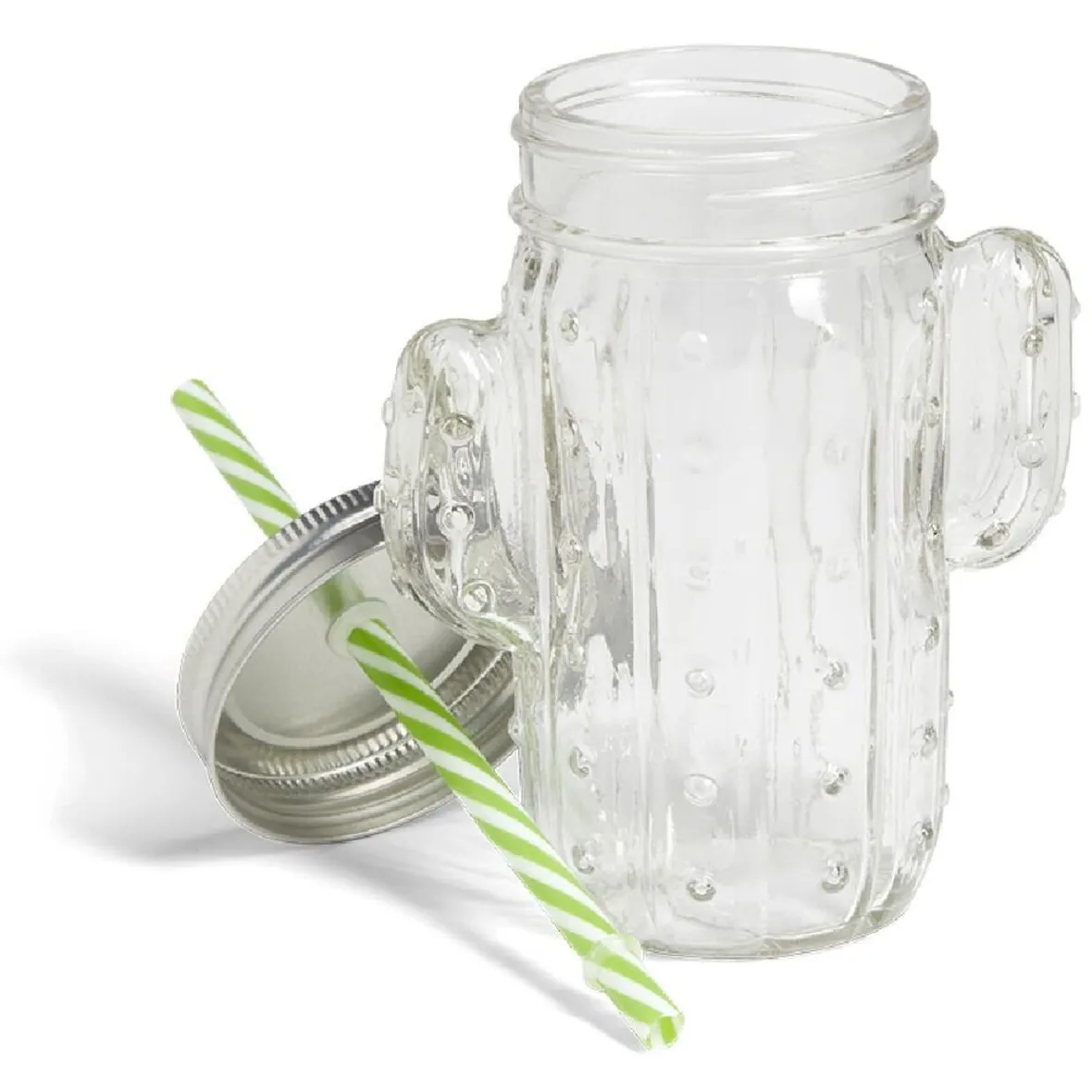 Vaisselle Et Accessoires De Table<Gifi Gobelet 460ml forme cactus avec paille verre transparent