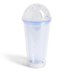 Gifi Gobelet 450ml plastique double paroi à paillettes 2 coloris| Vaisselle Et Accessoires De Table
