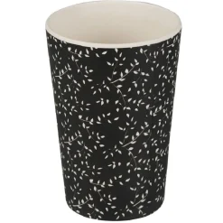 Vaisselle Et Accessoires De Table<Gifi Gobelet mélaminé noir décor feuille blanche