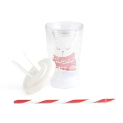 Gifi Gobelet paille Noël 470ml - 2 modèles| Vaisselle Et Accessoires De Table