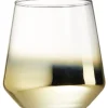 Gifi Gobelet transparent et doré en verre| Vaisselle Et Accessoires De Table