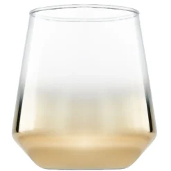 Gifi Gobelet transparent et doré en verre| Vaisselle Et Accessoires De Table