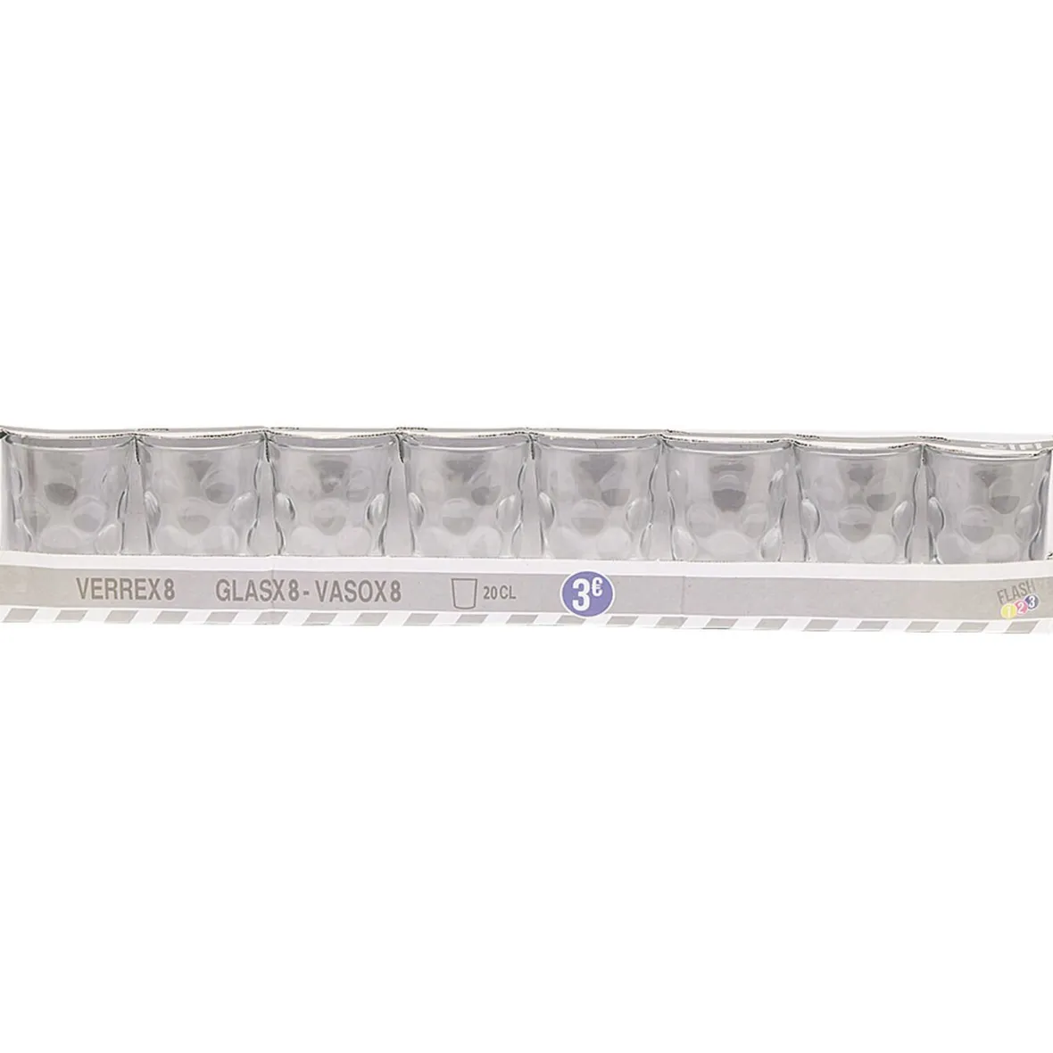 Gifi Gobelet verre motif embossé transparent 20 cl x8| Vaisselle Et Accessoires De Table