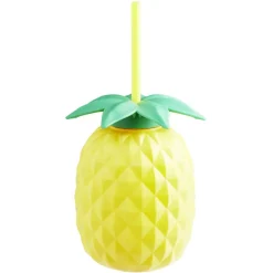 Gifi Gourde avec paille forme Ananas 700 ml| Vaisselle Et Accessoires De Table