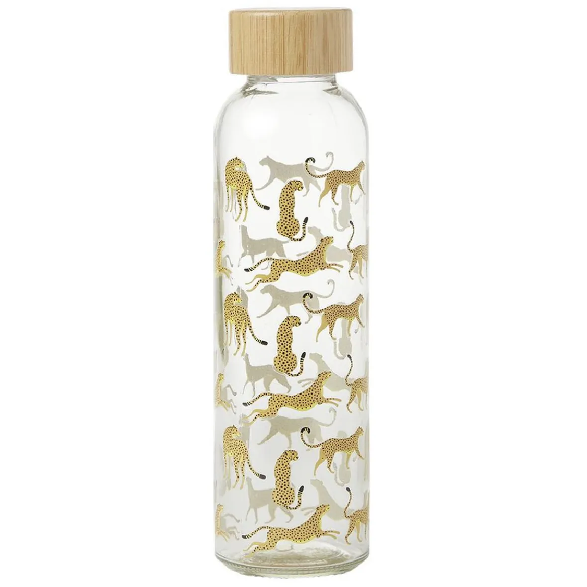 Gifi Gourde bouteille en verre avec bouchon bambou 500ml Ø6,5xH22cm| Vaisselle Et Accessoires De Table
