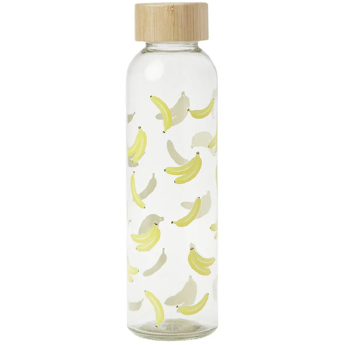 Gifi Gourde bouteille en verre avec bouchon bambou 500ml Ø6,5xH22cm| Vaisselle Et Accessoires De Table